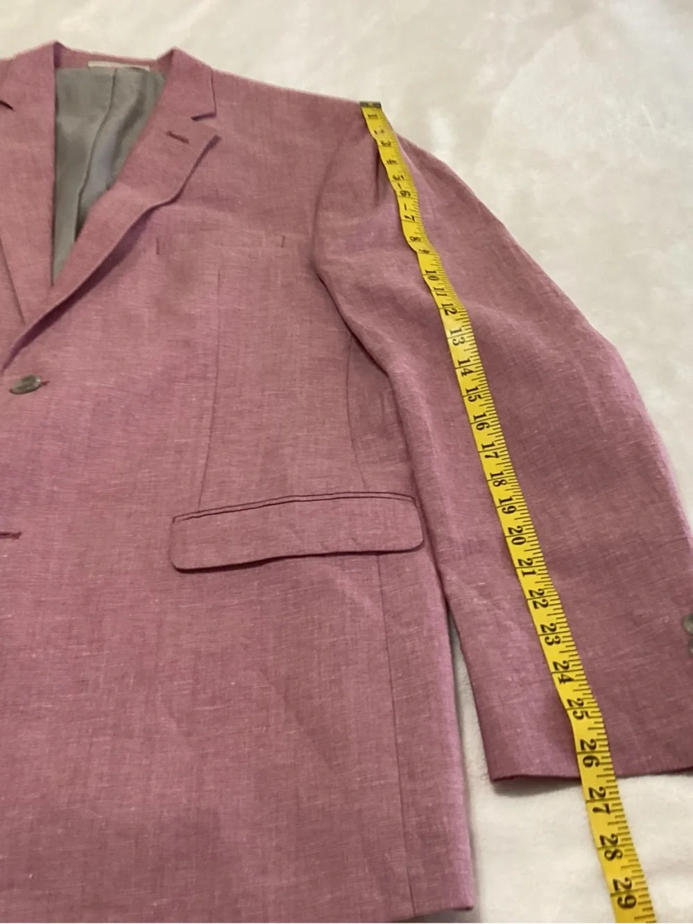 Men’s Perry Ellis Linen Blend Portfolio Slim Fit Dusty Pink Blazer Jacket 44L